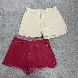 Vintage 90s Y2K Shorts Bundle Lot of 2 Red & Yellow Girls Size 12